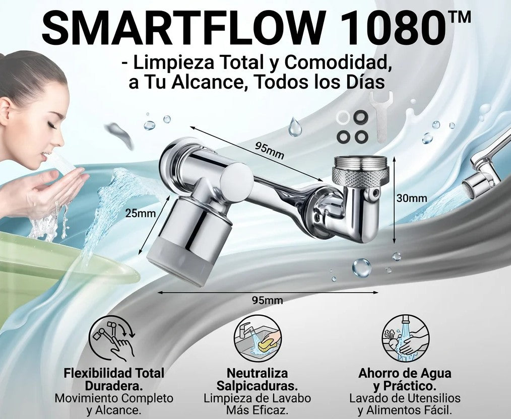 2X1 SmartFlow 1080™ - Extensor Grifo Giratorio Universal
