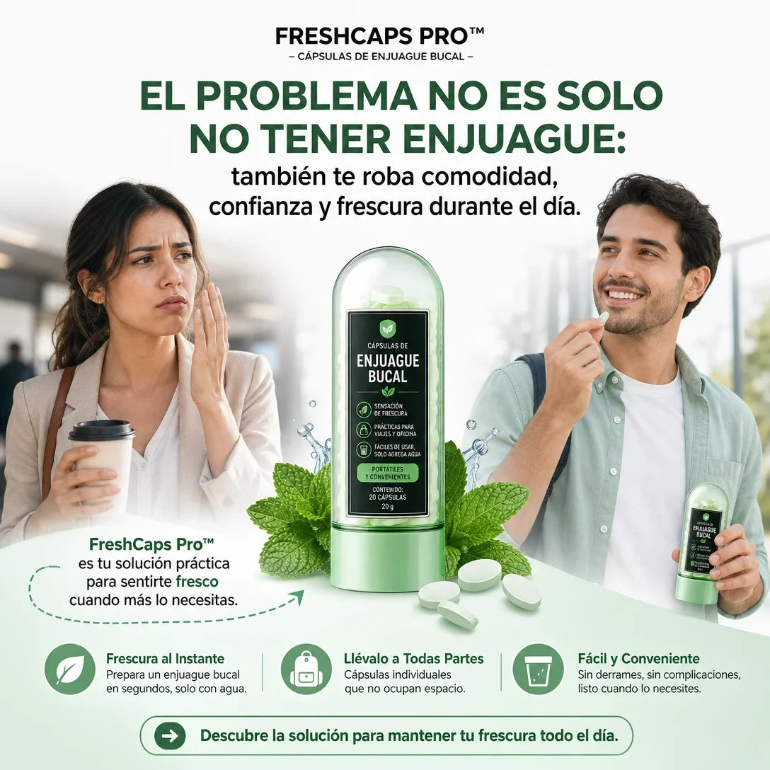 FreshCaps Pro™ – Cápsulas de Enjuague Bucal (Kit 4x2)