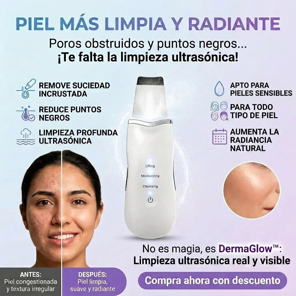 DermaGlow™ – Espátula Facial Ultrasónica