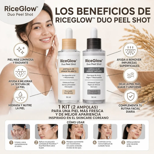 RiceGlow™ Duo Peel Shot - Kit Exfoliante Facial