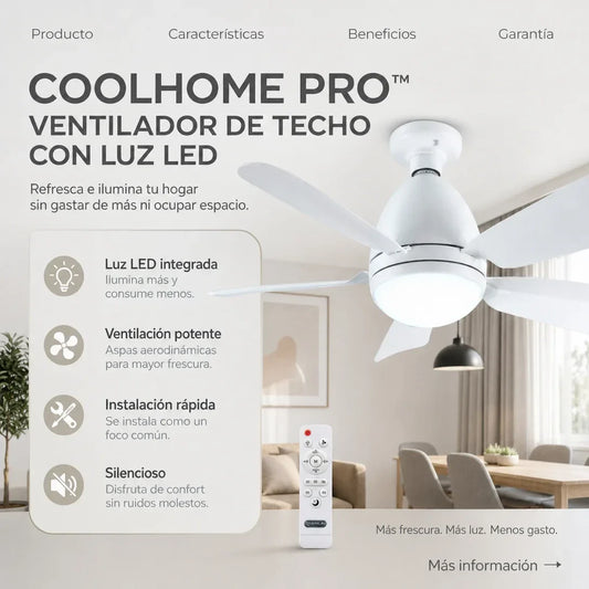 CoolHome Pro™ – Lámpara Ventilador LED
