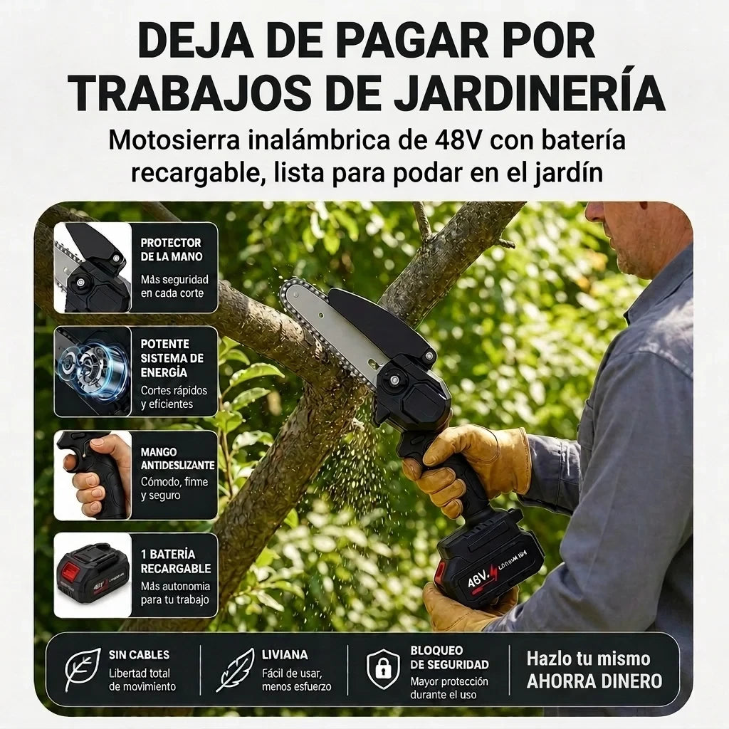 TitanCut™ – Mini Motosierra Inalámbrica de Alta Potencia
